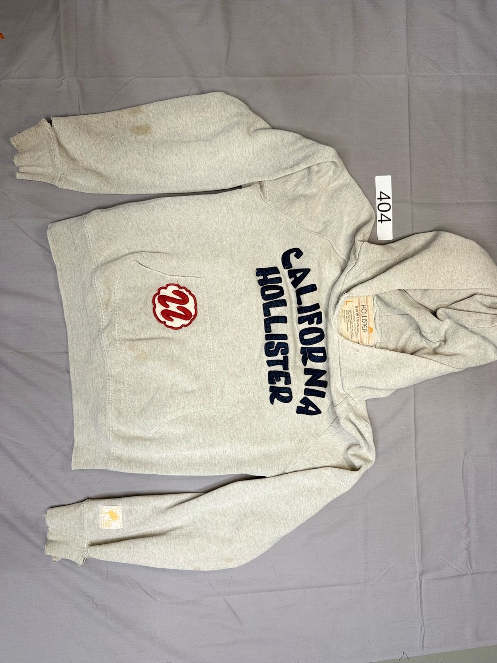 Hollister Men's Light Gray 'California Hollister' Zip-Up Hoodie